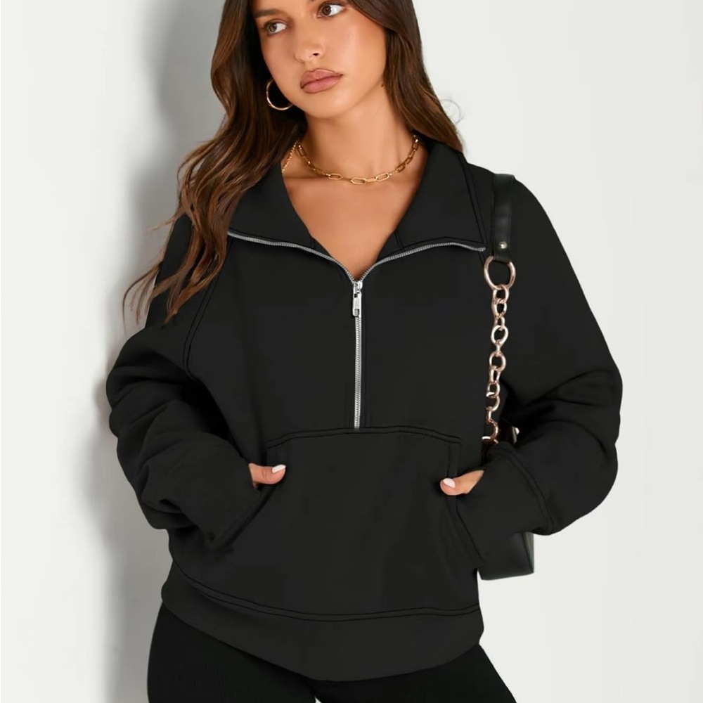 Black Half-Zip Sweatshirt